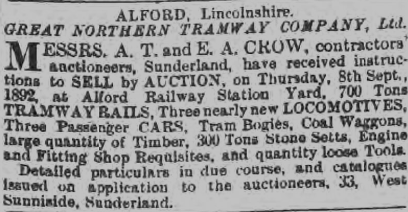 Alford Tramway sale