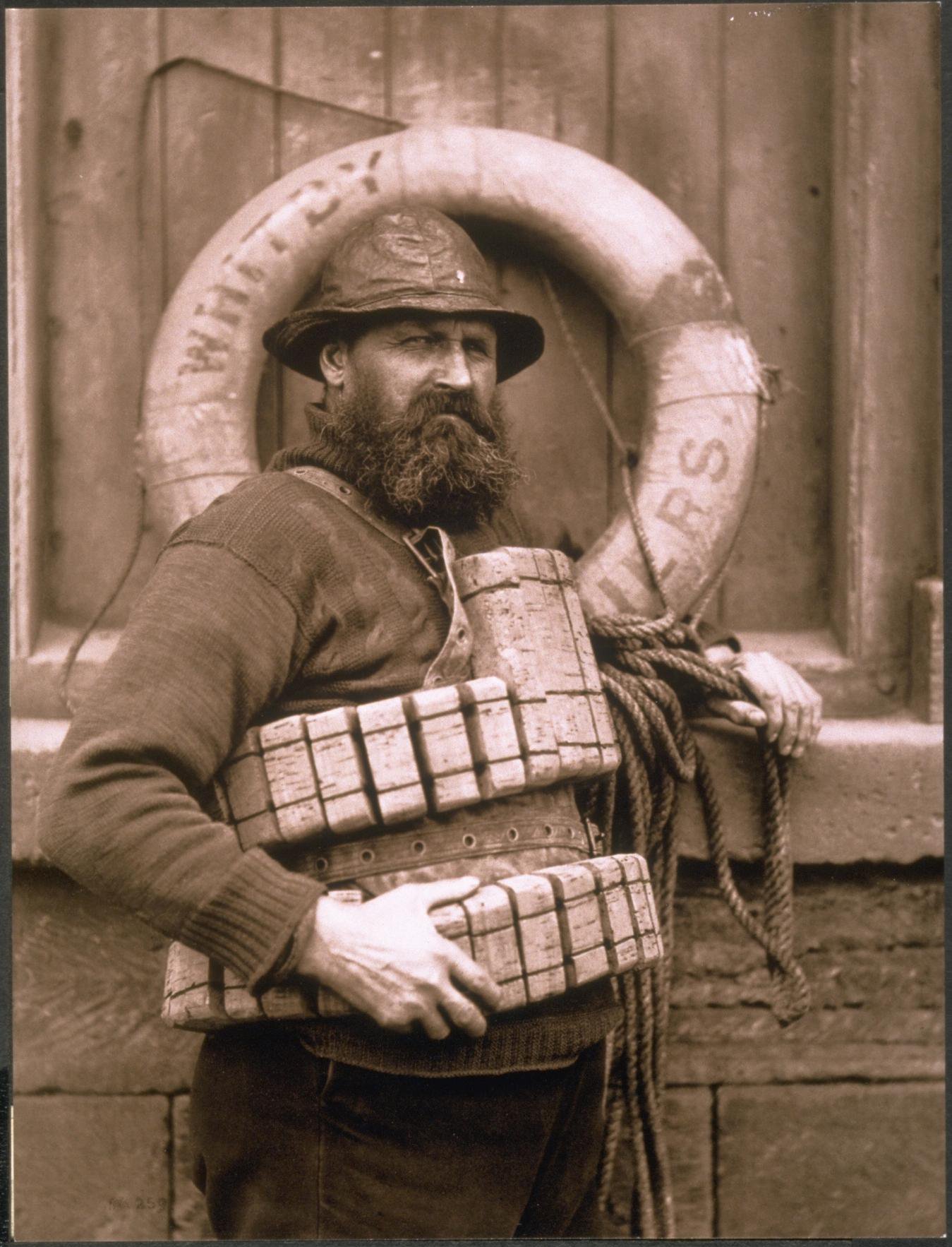 Whitby Lifeboat Man Henry Freeman in cork vest